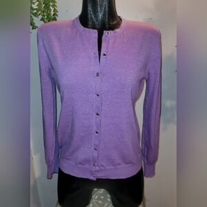 Melrose Chic Lilac Button Up Sweater M